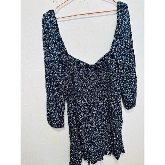 REFORMATION Women's Blue Floral Sweetheart Neckline Mochi Mini Dress Size 12 - Picture 11 of 15